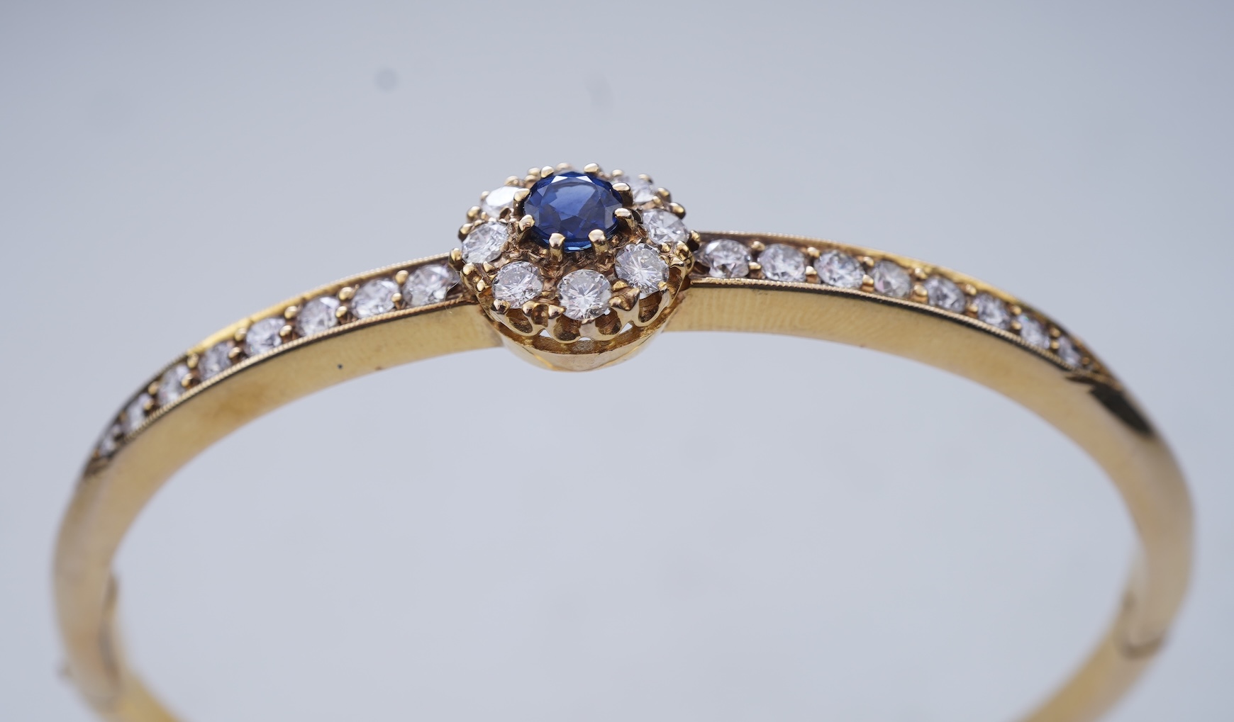 A sapphire and diamond bangle